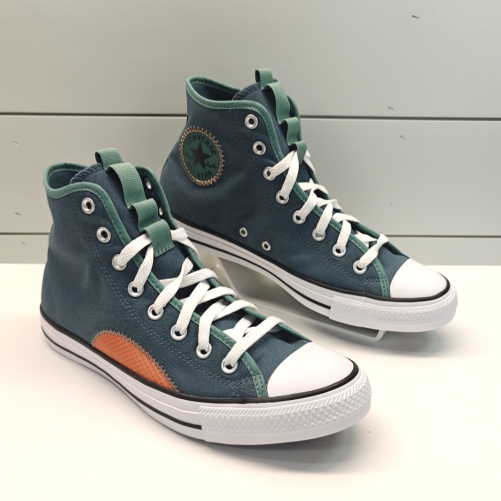 Converse Chuck Taylor All Star Hi Top Unisex Green Orange Lightweight Sneakers